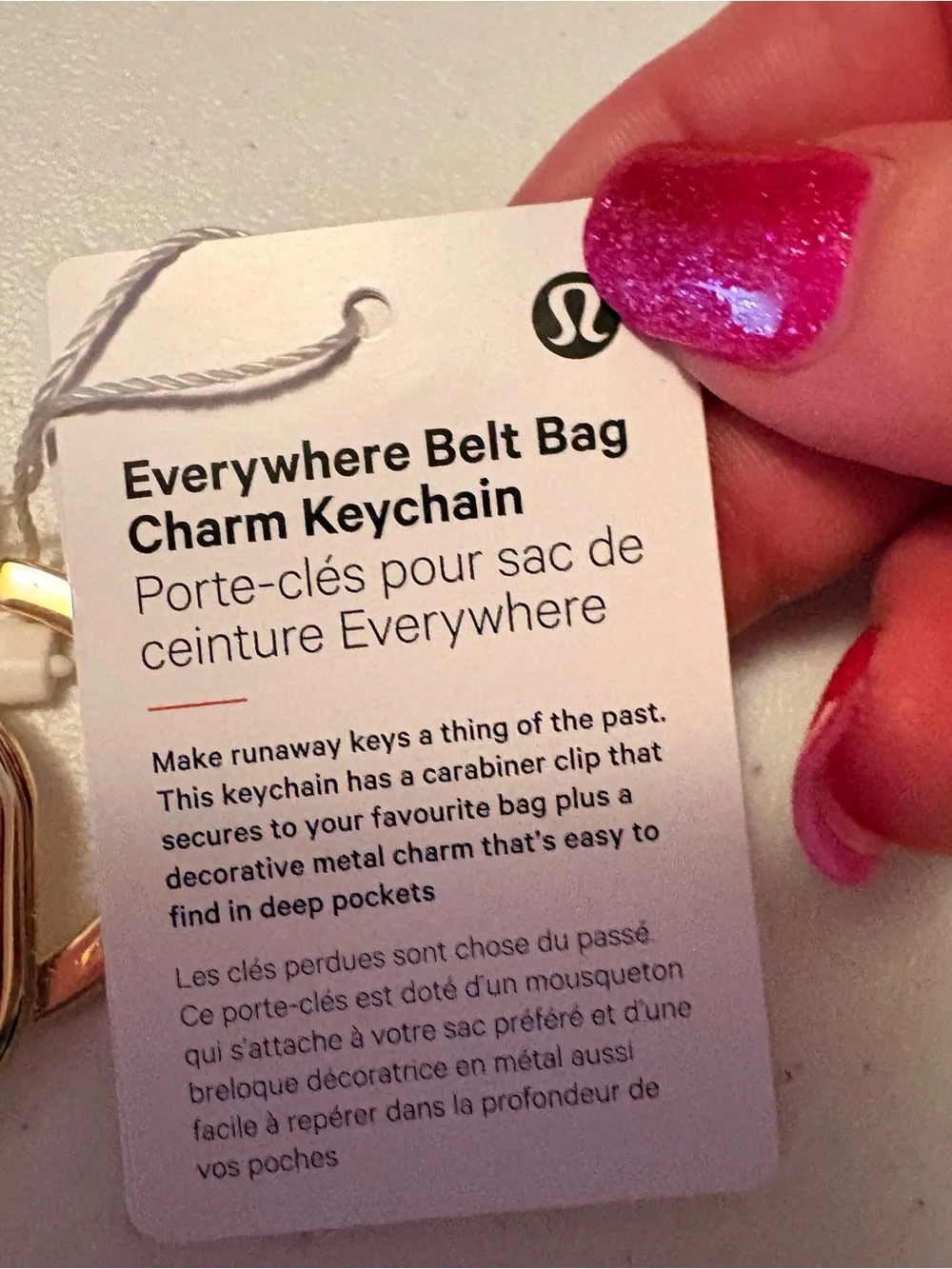Lululemon Everywhere Belt Bag charm keychain